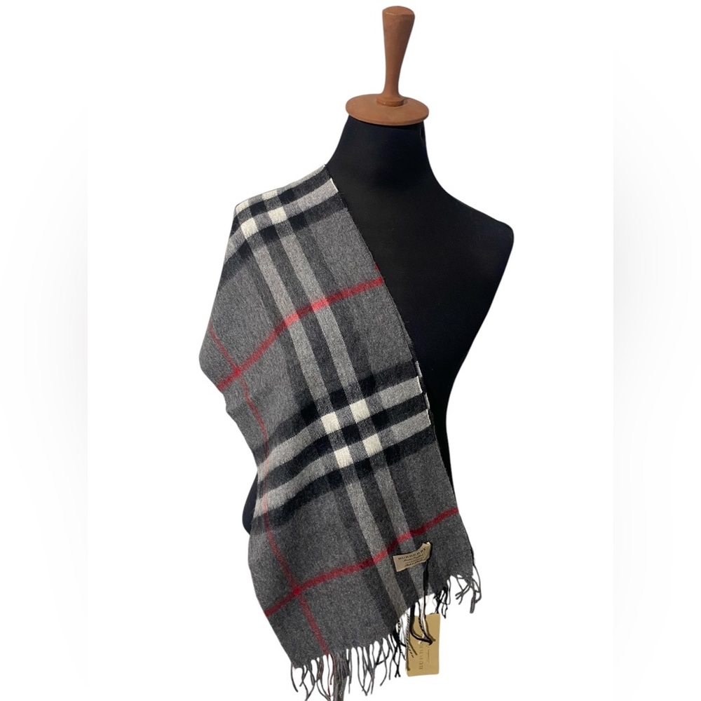 burberry cashmere gray nova check scarf